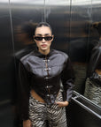 ECO LEATHER CROP JACKET