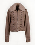 SUEDE JACKET WITH FUR
