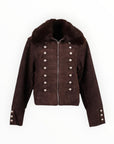 SUEDE JACKET WITH FUR